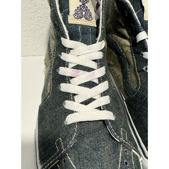 2006 VANS SK8-Hi LX LOOMSTATE SKATE SHOES SZ 8.5 BLUE DENIM POLKA DOTS SNEAKERS - Picture 4 of 14
